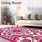 Ornate Mandala Floral Pattern Rug