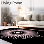 Geometric Petal Sunburst Pattern Rug