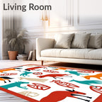 Tribal Horse Symbol Pattern Rug