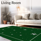 Green Textured Starry Night Rug