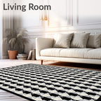 Black White Patterned Classic Rug