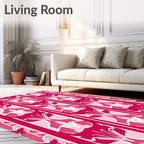 Floral Stripes In Shades Of Pink Rug