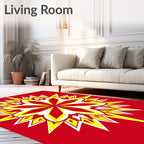 Bold Floral Yellow And White Design Rug