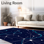 Abstract Star Map Pattern Rug