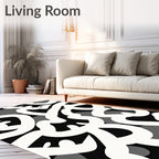 Bold Abstract Swirl Pattern Rug