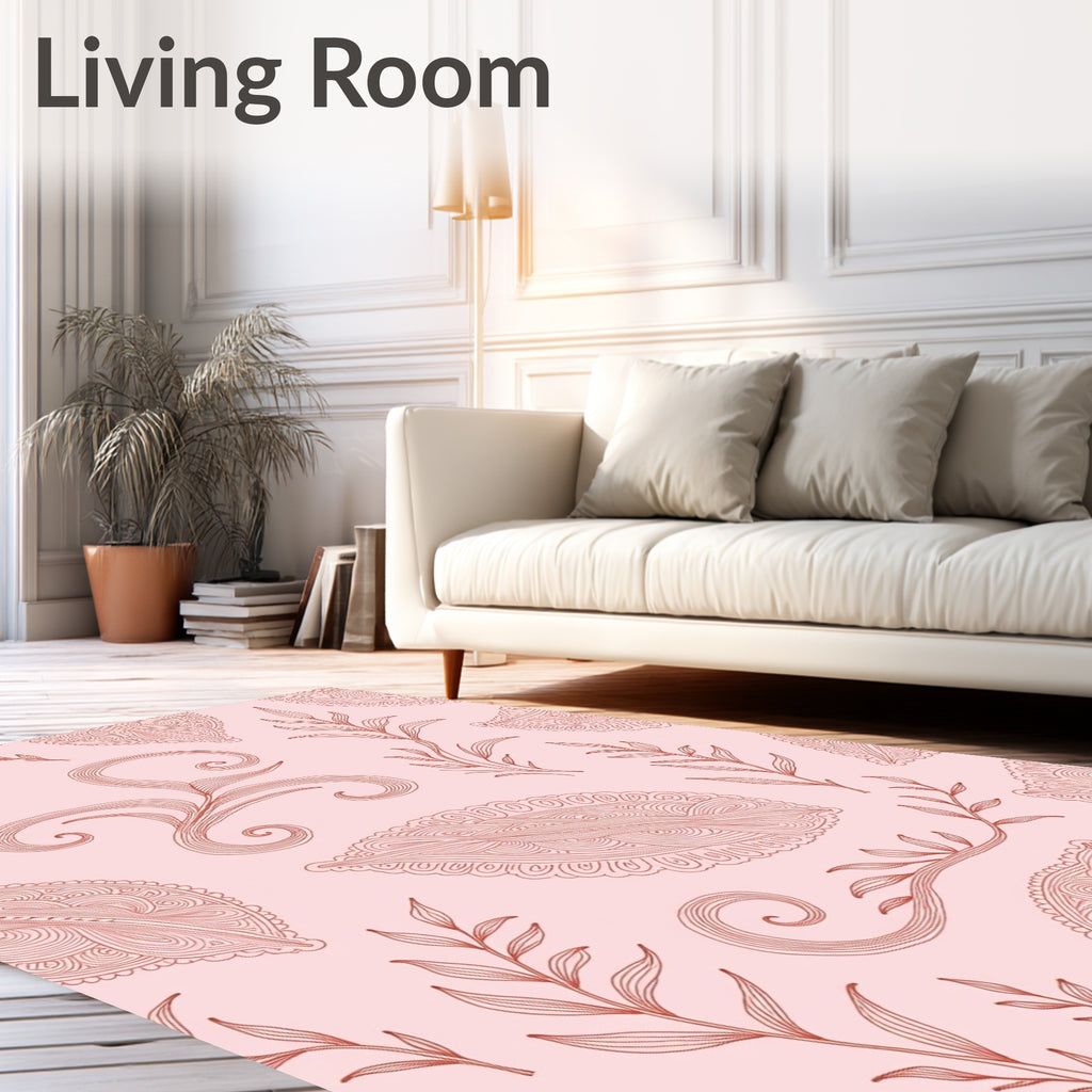 Paisley Floral Swirl Pattern Design Rug