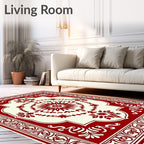 Ornate Red Floral Medallion Rug