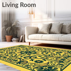 Ornate Floral Crest Pattern Rug