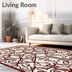 Elaborate Scrollwork Floral Lace Design Rug
