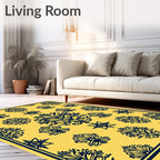 Classic Damask Floral Pattern Design Rug
