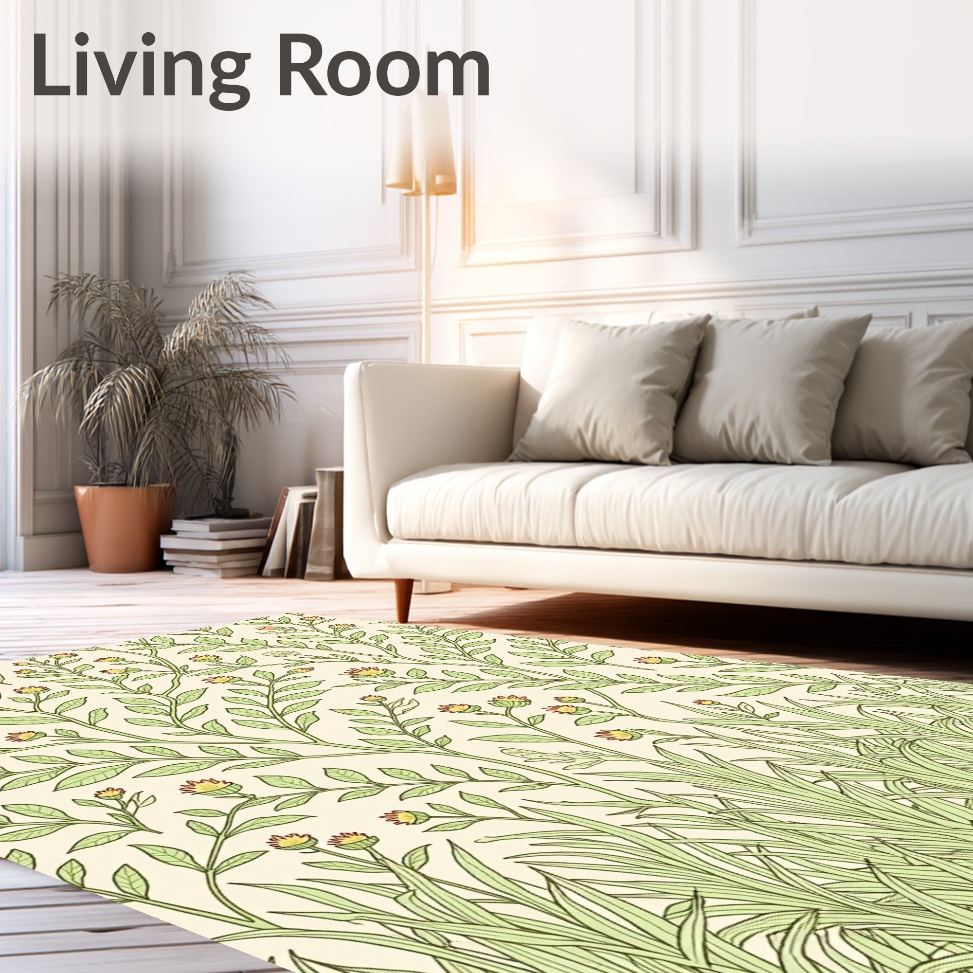 Botanical Garden Floral Pattern Rug