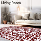 Elegant Floral Scrollwork Heritage Design Rug