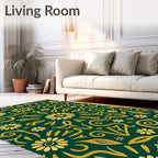 Whimsical Floral Swirls Pattern Rug