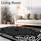 Monochromatic Geometric Circuit Pattern Rug