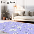 Delicate Floral Outline Pattern Rug