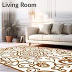 Ornate Floral Scrollwork Pattern Rug