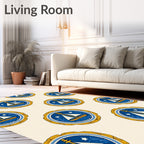 Nautical Sailboat Emblem Pattern Rug
