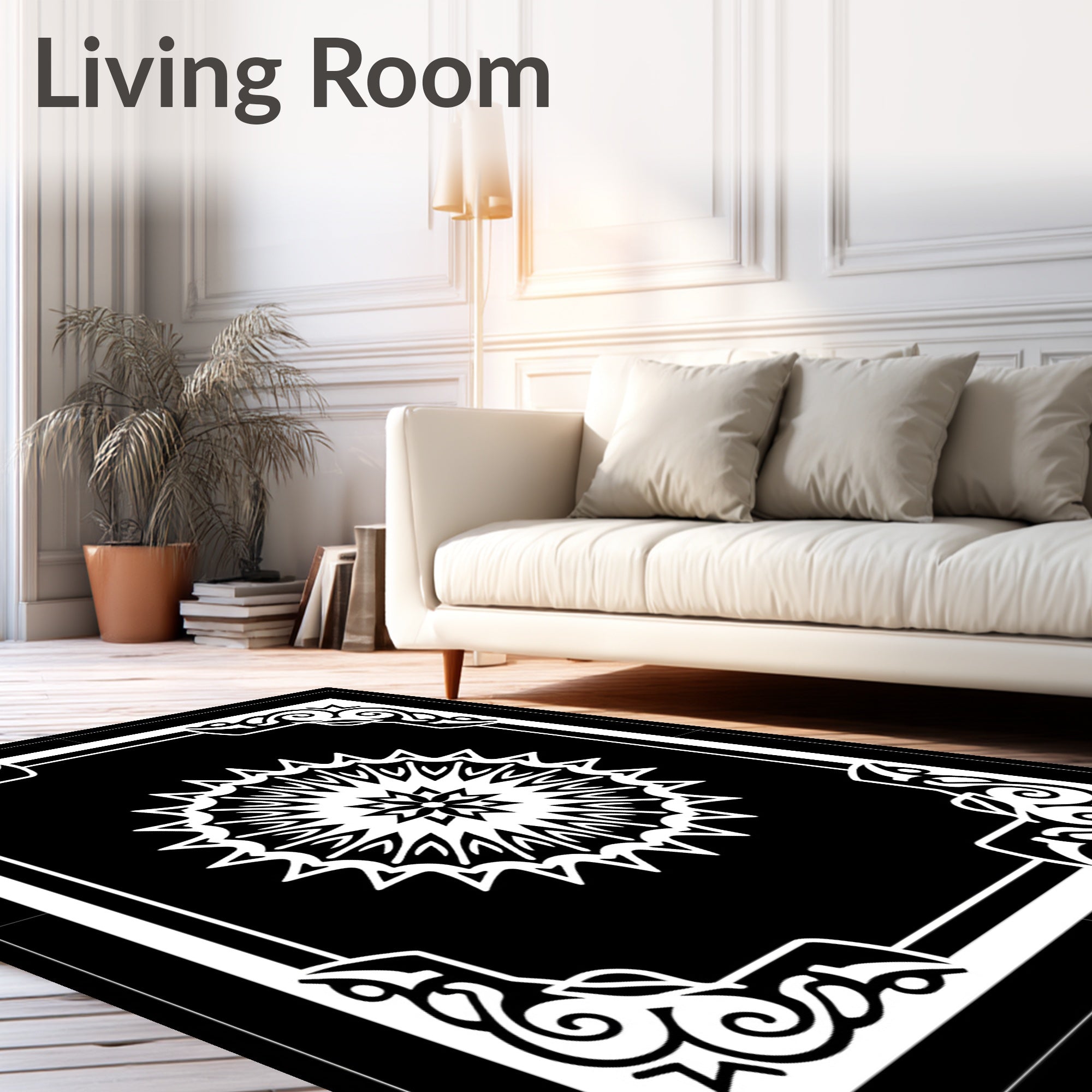 Ornate Geometric Sunburst Design Rug