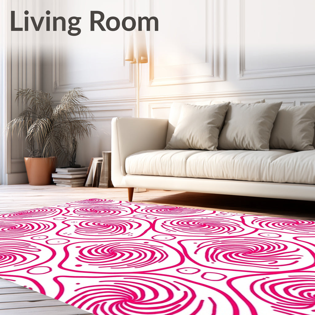 Swirling Spiral Pattern Design Rug