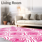 Swirling Spiral Pattern Design Rug