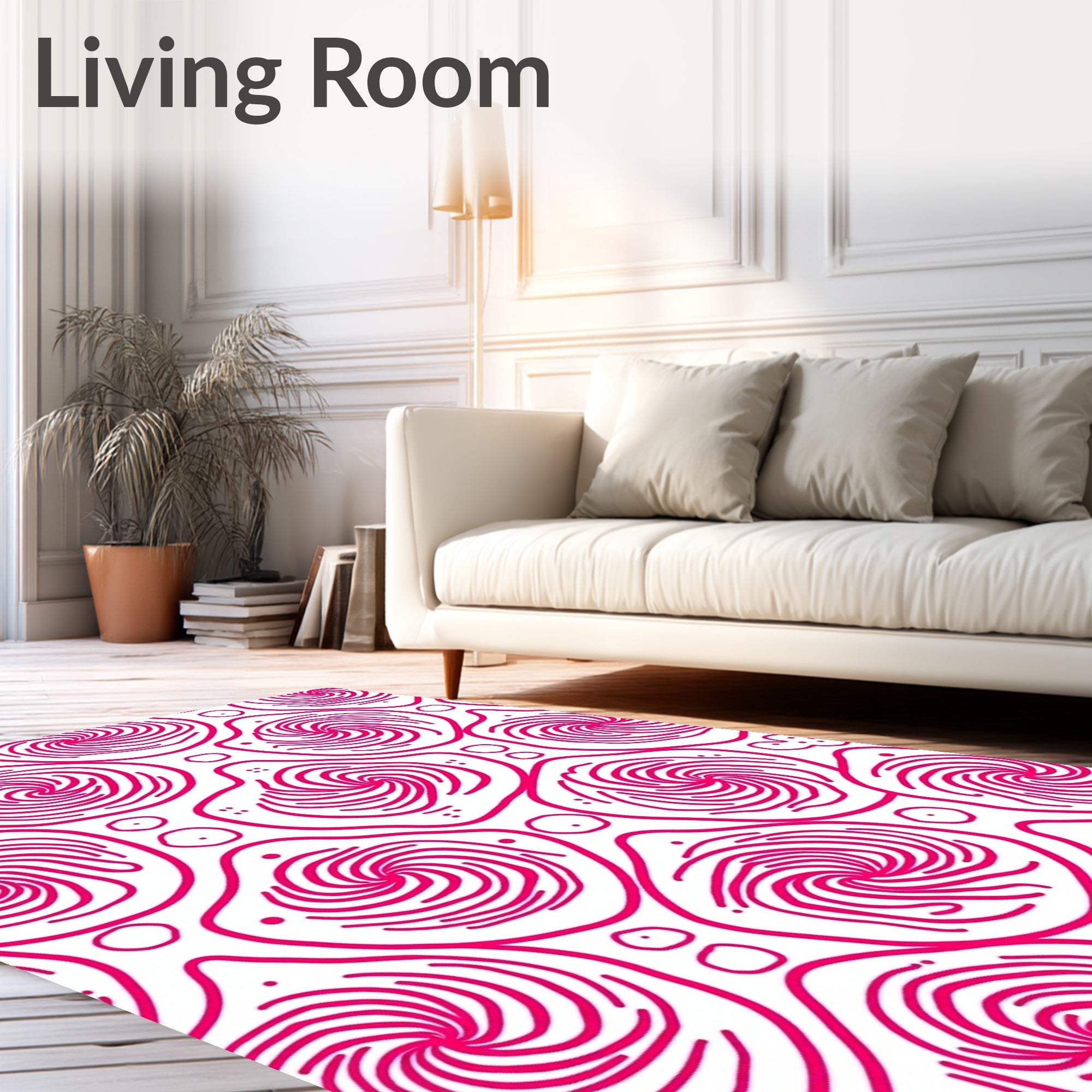 Swirling Spiral Pattern Design Rug