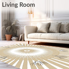 Radiating Sunburst Floral Mandala Pattern Rug