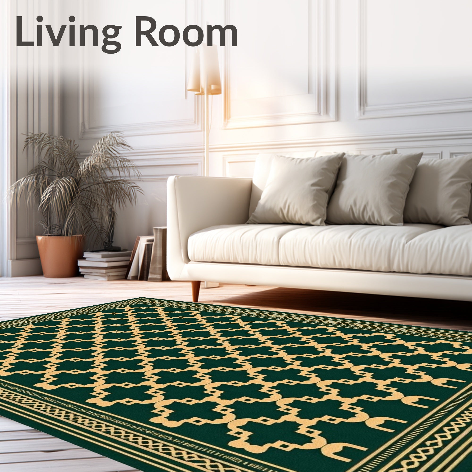 Elegant Geometric Interlocking Pattern Rug