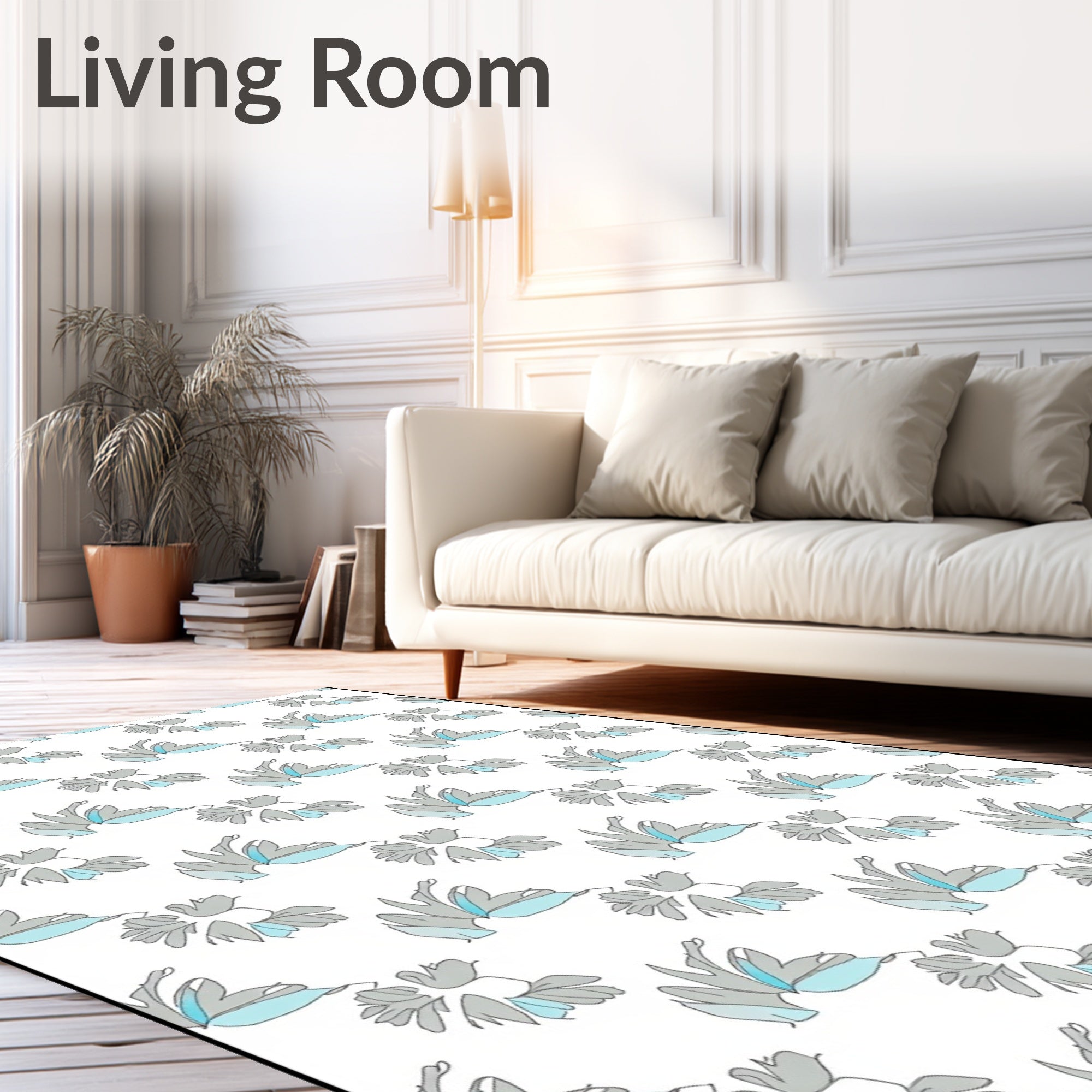 Petal Pattern with Blue Accents Rug