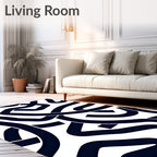 Bold Abstract Intertwined Lines Design Rug