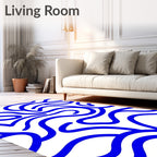 Bold Blue Flowing Lines Rug