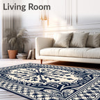 Ornate Floral Scrollwork Medallion Rug