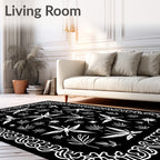 Whimsical Insect Leaf Pattern Rug