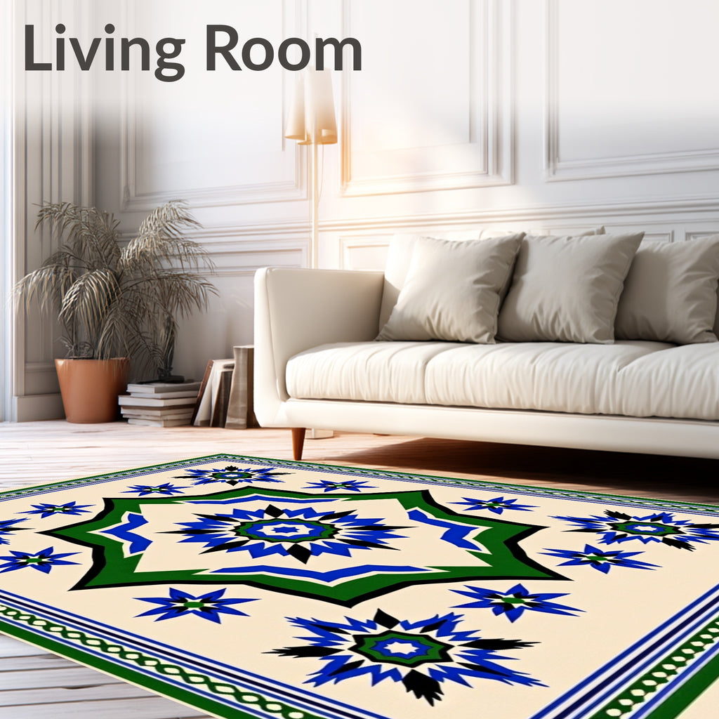 Geometric Starburst Patterned Design Rug