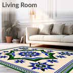 Geometric Starburst Patterned Design Rug