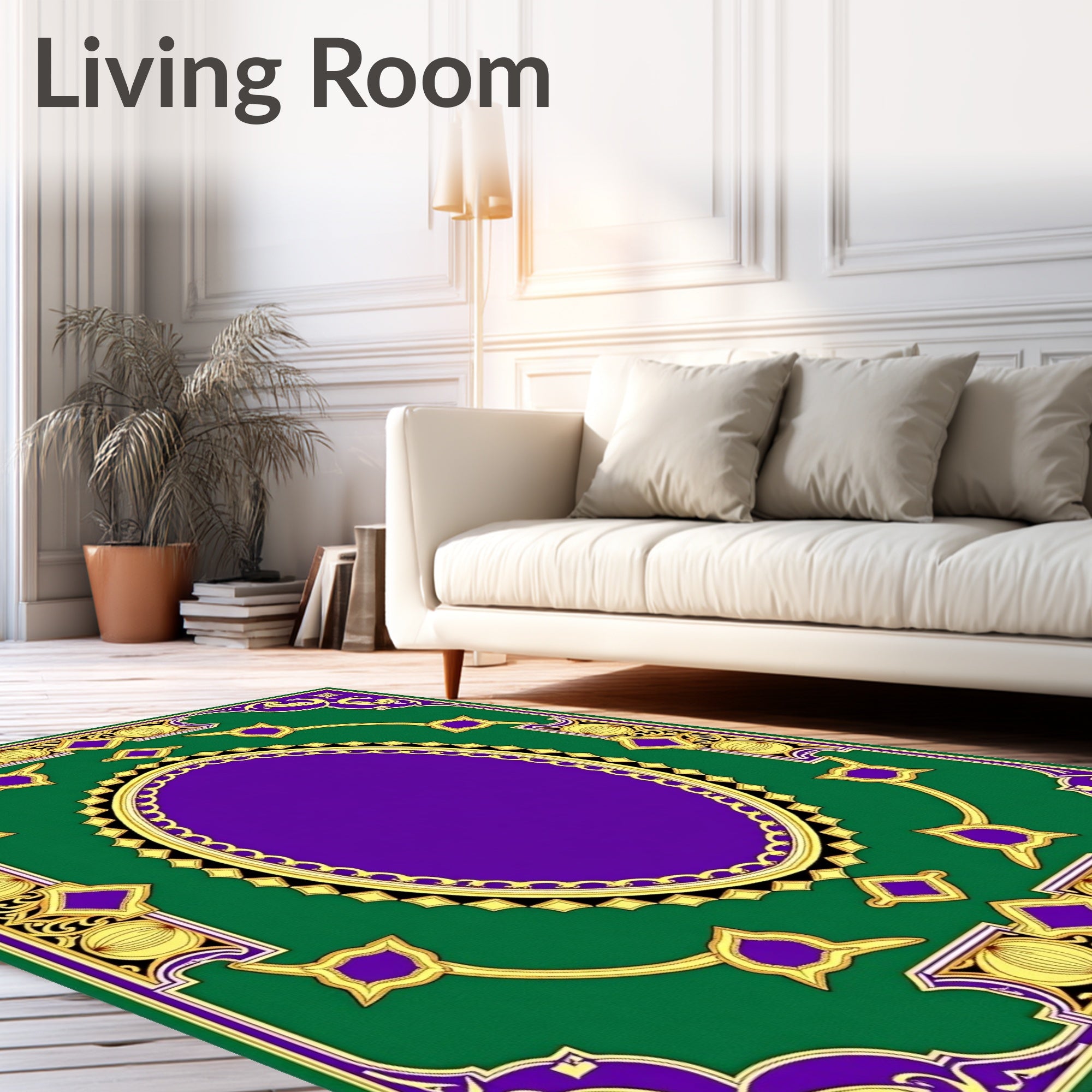 Grand Oval Center Detailed Jewel Rug