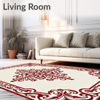 Classic Damask Floral Scroll Rug