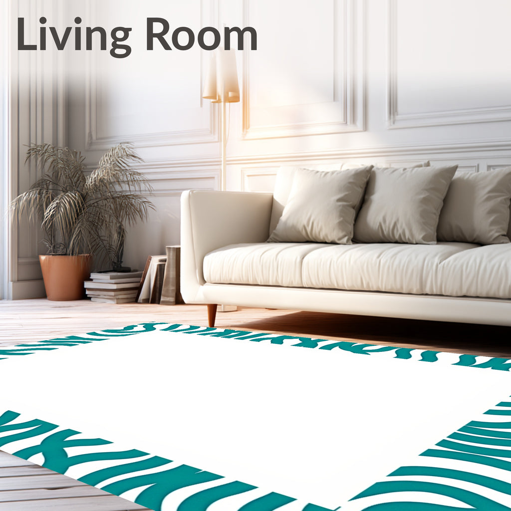 Teal Wave Modern Pattern Rug