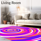 Vibrant Pink Purple Swirl Rug