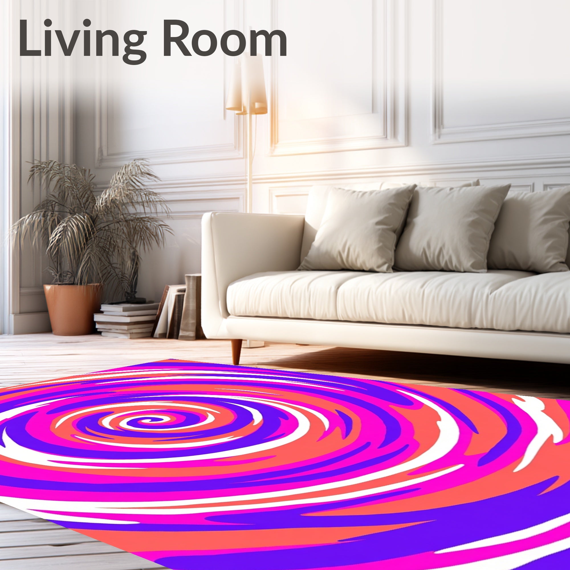 Vibrant Pink Purple Swirl Rug