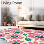 Retro Flower Power Design Rug