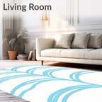 Sky Blue Organic Arch Pattern Rug