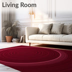 Crimson Concentric Modern Pattern Rug
