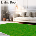Lush Green Leafy Pattern Rug
