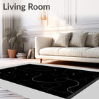 Abstract Swirls With Dots Pattern Rug