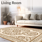 Ornate Sun Scrollwork Pattern Rug