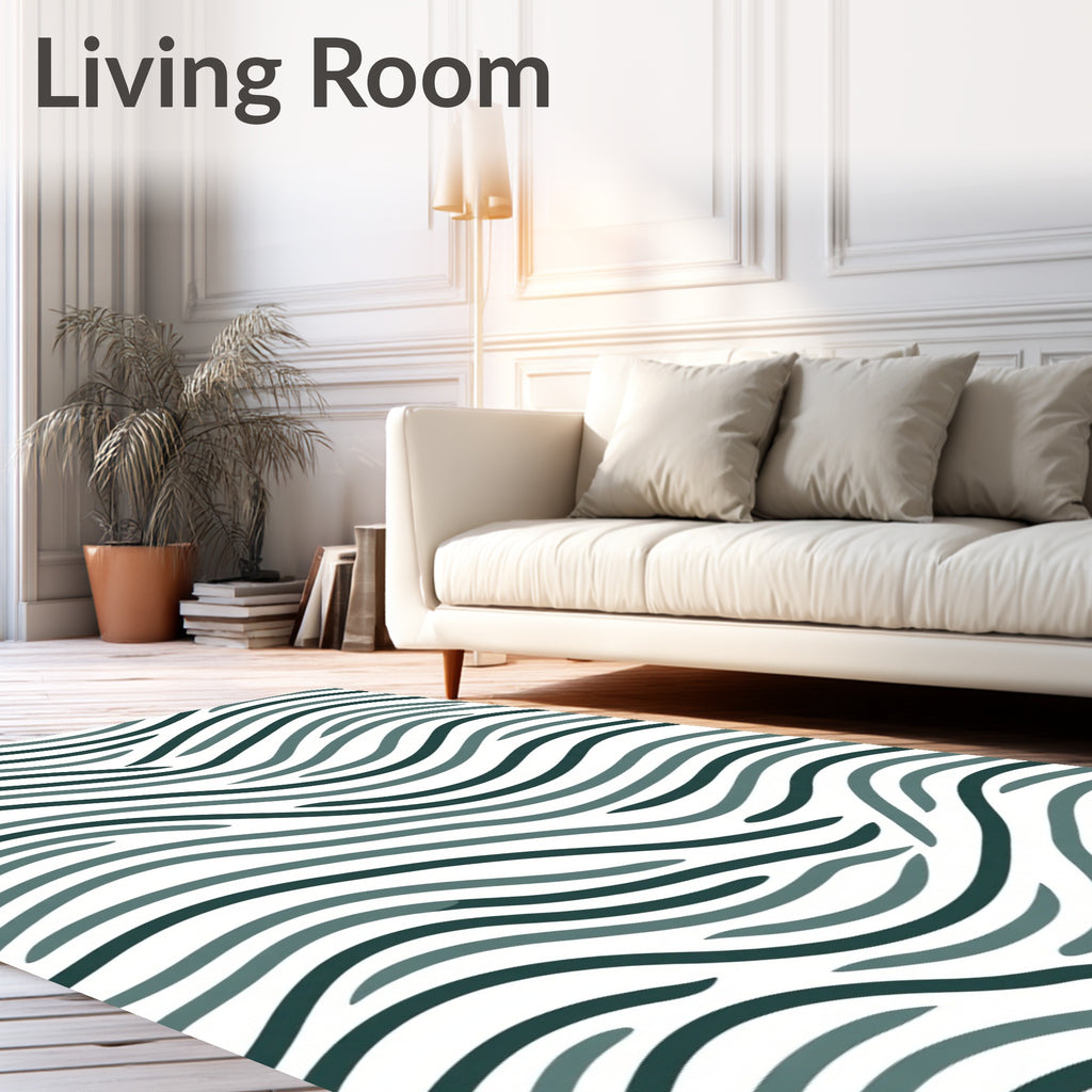 Modern Wavy Stripes Aesthetic Design Rug