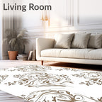 Whimsical Floral Swirl Pattern Design Rug