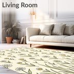 Whimsical Floral Meadow Pattern Rug