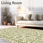 Art Nouveau Floral Swirl Design Rug
