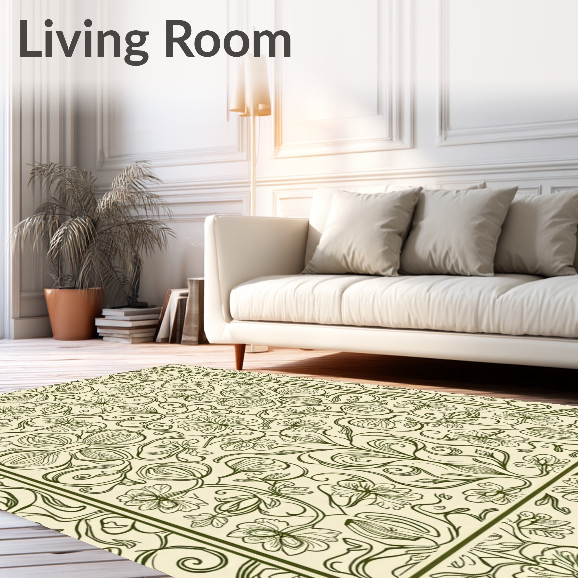 Art Nouveau Floral Swirl Design Rug